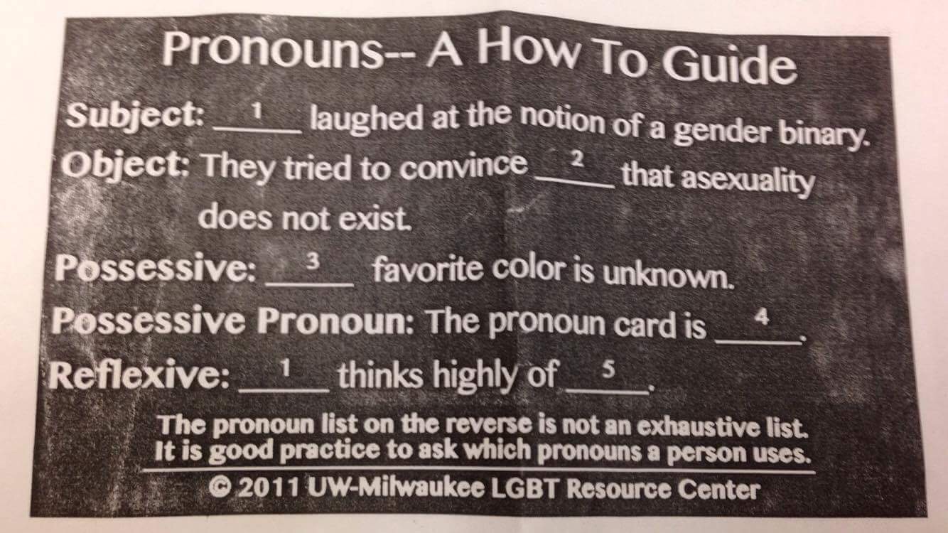high school health class pronouns